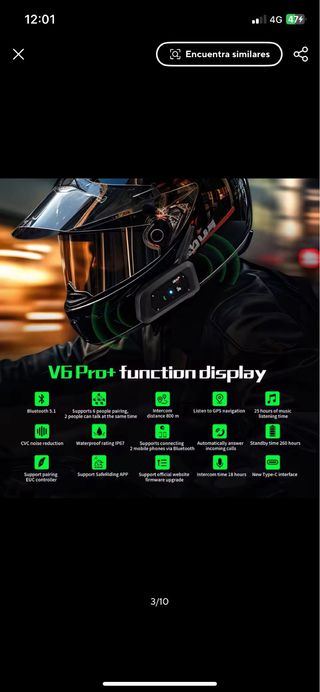 Ejeas V6 Pro+ Intercomunicador Moto (NUEVO)