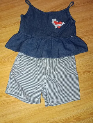 Conjunto Top y Shorts Rayas