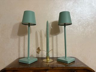 2 Lampade da tavolo verdi