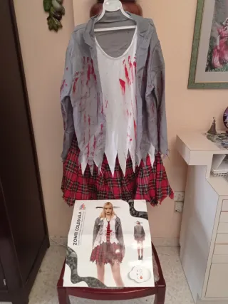 Disfraz Halloween Zombie Colegiala Talla Única