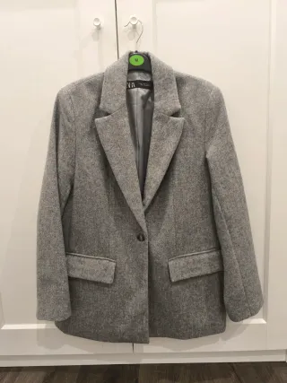 Chaqueta Americana Zara Gris
