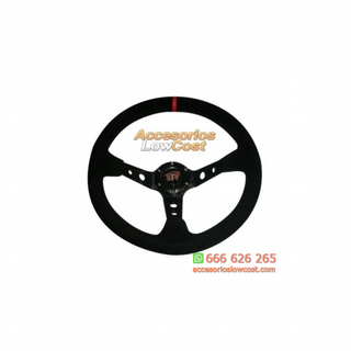 VOLANTE DEPORTIVO WRC3 EN PIEL VUELTA NEGRA, BRAZ