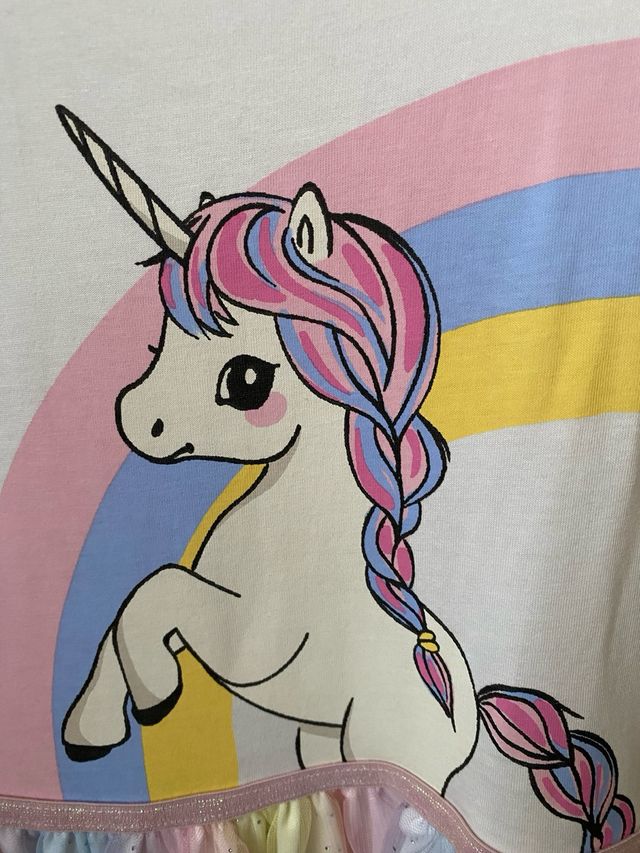 Vestido Unicornio Niña Talla 6-8 Años