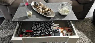 Mesa Centro Moderna Gris y Blanca