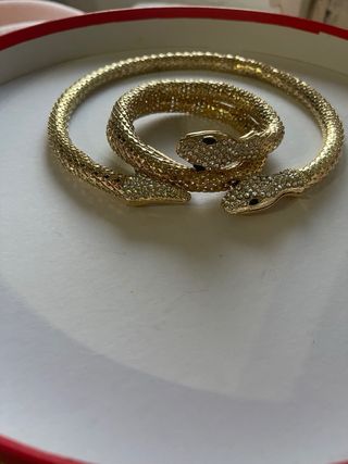 Collar y pulsera serpiente dorada