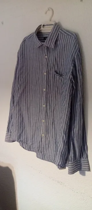 Camisa de rayas Cortefiel hombre,lino y algodón 
