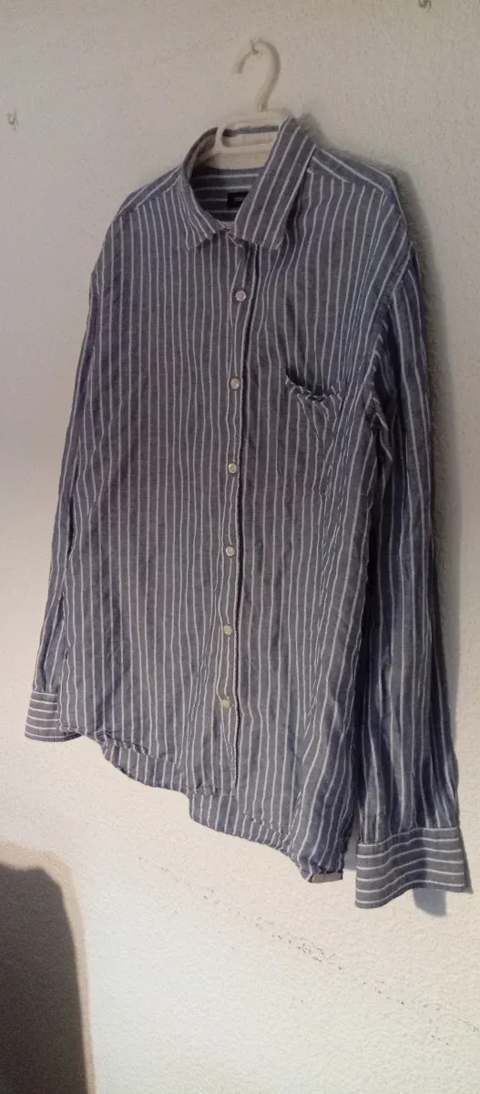 Camisa de rayas Cortefiel hombre,lino y algodón