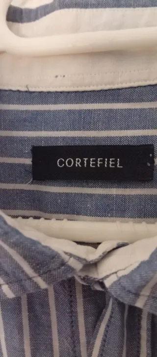Camisa de rayas Cortefiel hombre,lino y algodón 
