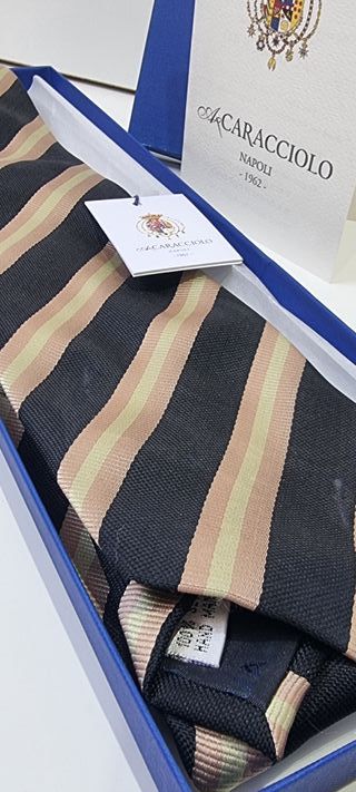 Corbata Caracciolo Napoli Seda Italiana Rayas