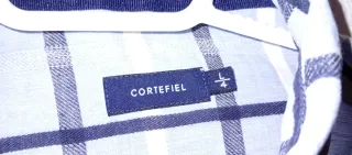Camisa Cortefiel cuadros hombre,lino y algodón 
