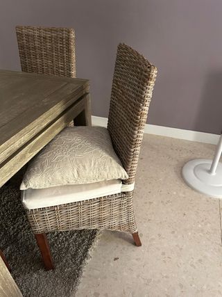 Mesa Comedor Extensible Banak Madera y Mimbre