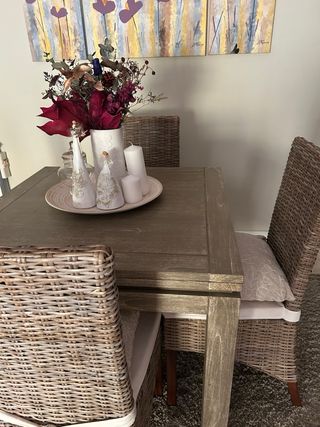 Mesa Comedor Extensible Banak Madera y Mimbre