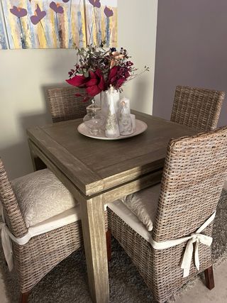 Mesa Comedor Extensible Banak Madera y Mimbre