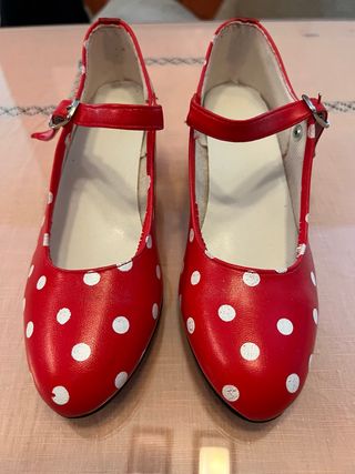 Zapatos flamencos lunares talla 36