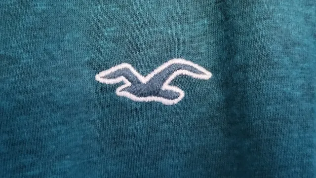 Camiseta Hollister Talla XL Verde Azulado