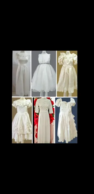 Lote 6 Vestidos Blancos mujer y niña