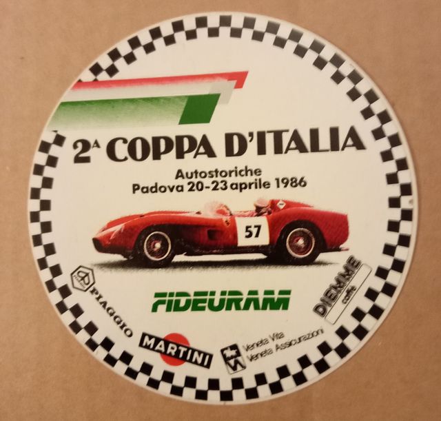 Adesivo Vintage 2° Coppa d'Italia Auto Storiche