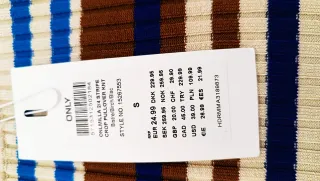 Jersey Only rayas beige, negro, azul, marrón
