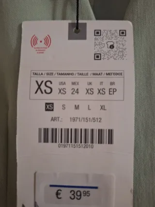 Vestido midi Zara verde talla XS