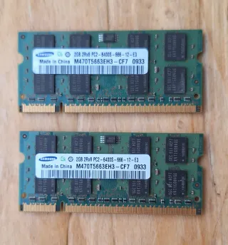 2x Memorias RAM Samsung 2GB DDR2 Portátil
