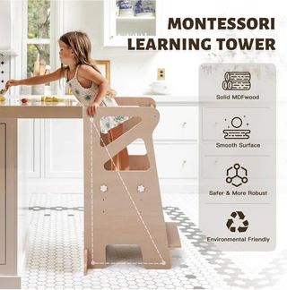 Torre didattica Montessori in legno