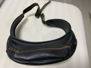 Marsupio vintage simili cuero negro