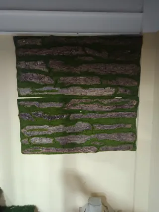 Placas decorativas césped y madera