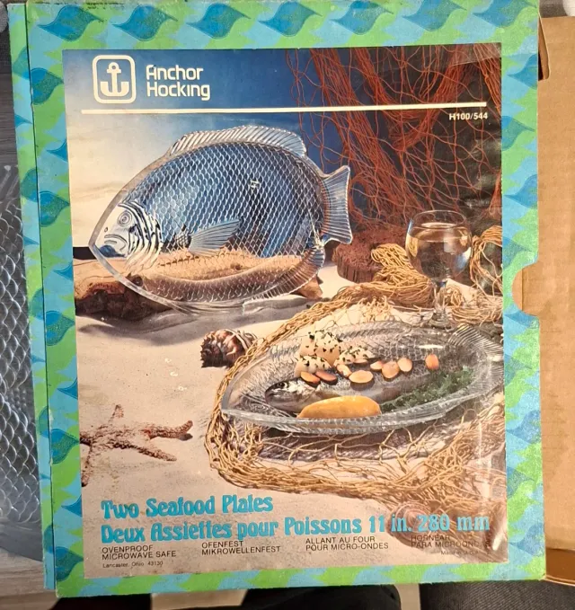 2 Bandejas Cristal Pescado Anchor Hocking