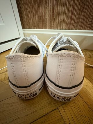 Converse plataforma cuero blancas