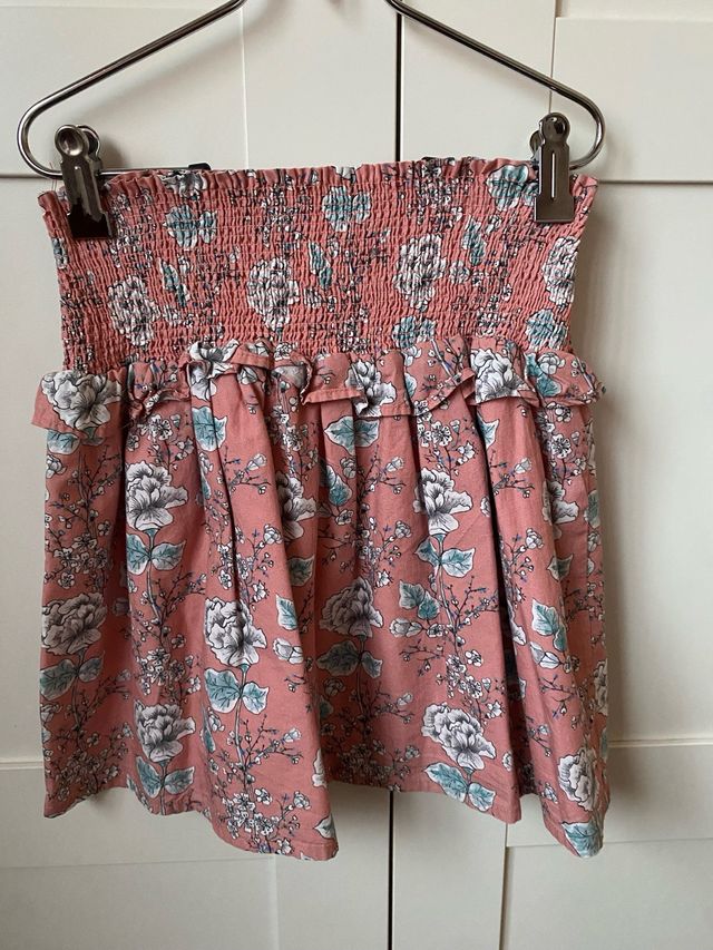 Falda niña floral elástica