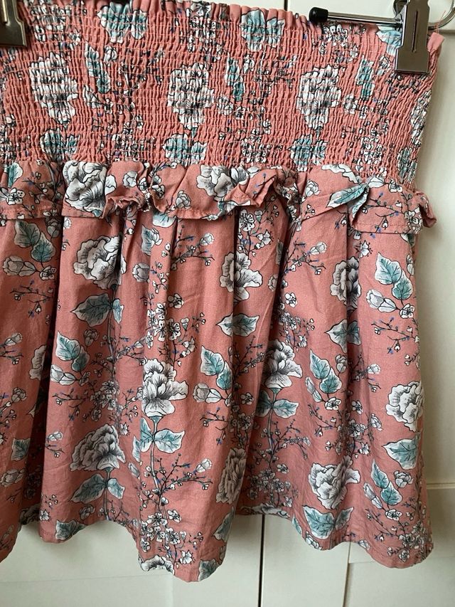 Falda niña floral elástica