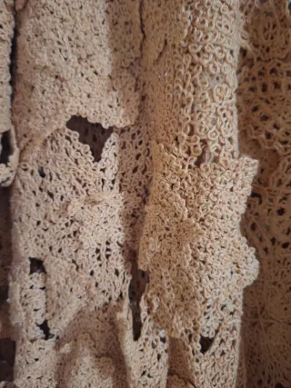 Abrigo Zara Crochet Talla S
Mostaza