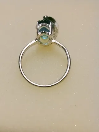 NUEVO,Anillo Plata Ley 925 Azul Marquise,
