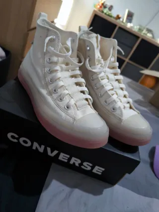 Converse Blancas Suela Rosa Talla 40,5