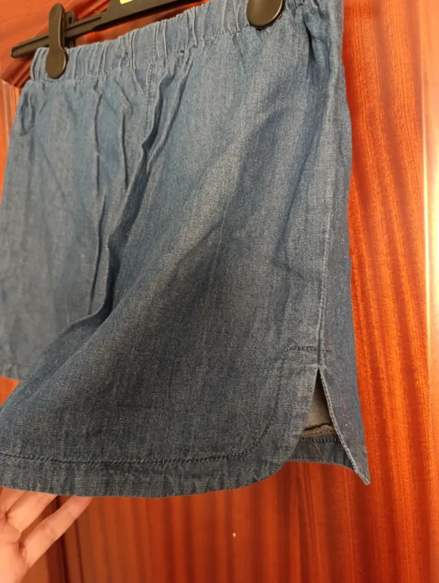 Pantalón corto efecto vaquero azul