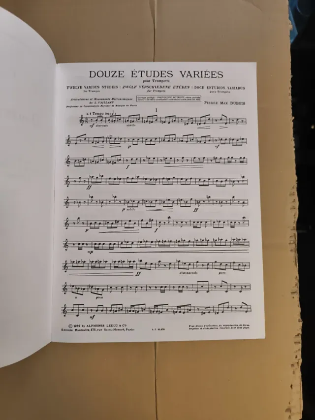 P. M. Dubois Douze Études Variées Trompeta