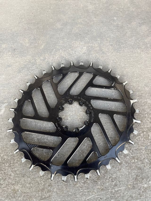 Plato Alugear 36t Ovalado Negro