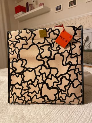 Bolso Tous Beige y Negro Grande