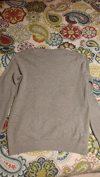 Jersey Zara Talla M Gris Algodón Fino