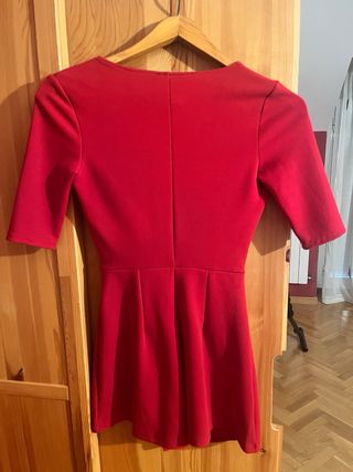 Vestido Bershka Rojo Cruzado