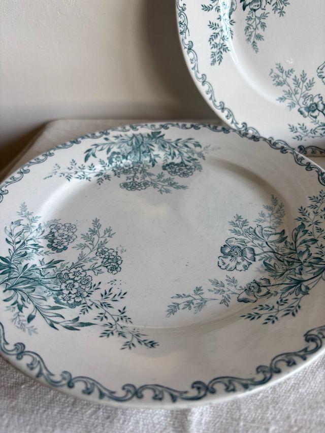 Trío de platos antiguos Terre de Fer Sarreguemines