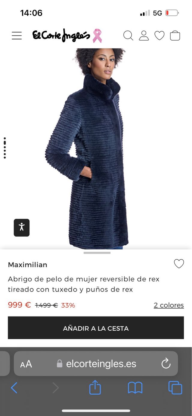 Abrigo pelo mujer Maximilian reversible XL