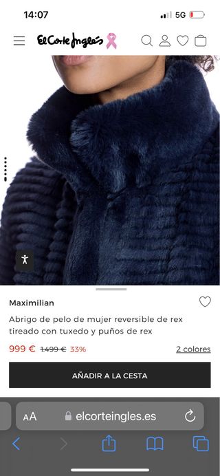 Abrigo pelo mujer Maximilian reversible XL