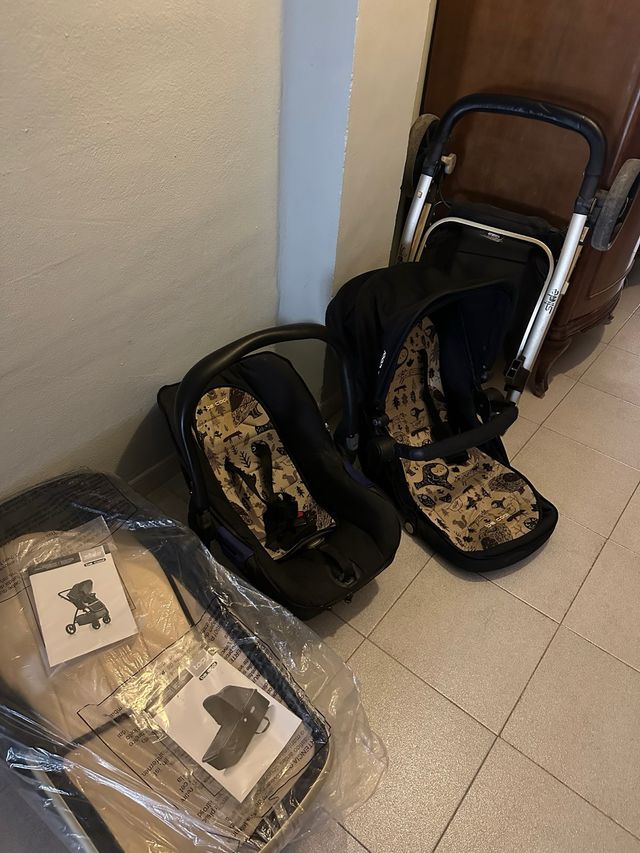 Carro de bebé de tres piezas como nuevo