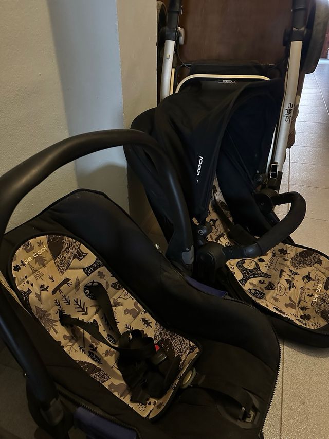 Carro de bebé de tres piezas como nuevo