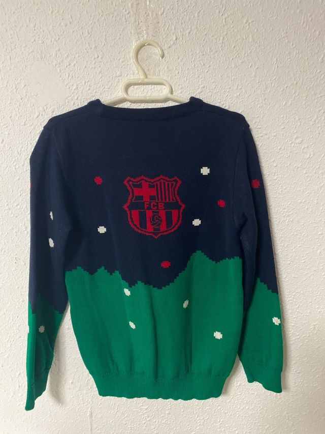 Jersey Navideño FC Barcelona Talla 10 de niño