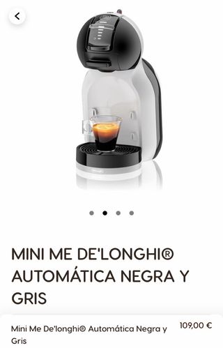 Cafetera Mini Me De'Longhi Negra y Gris