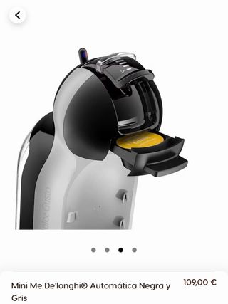 Cafetera Mini Me De'Longhi Negra y Gris