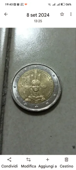 Moneta 2 Euro Roma Capitale 1871-2021