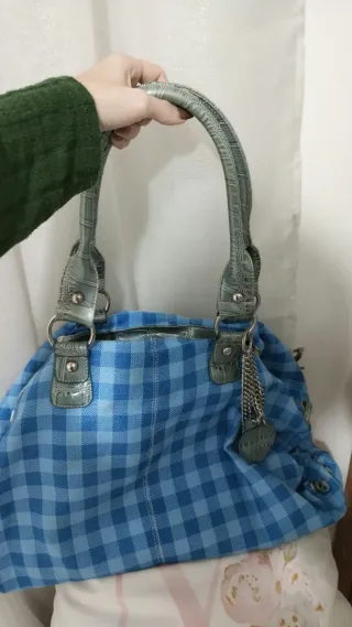 Borsa ampia di jeans blu